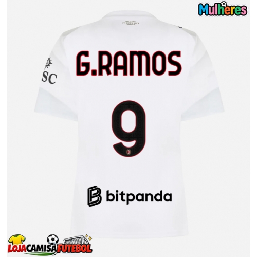 Camisa de Futebol AC Milan Goncalo Ramos #9 Equipamento Secundário Mulheres 2026-27 Manga Curta